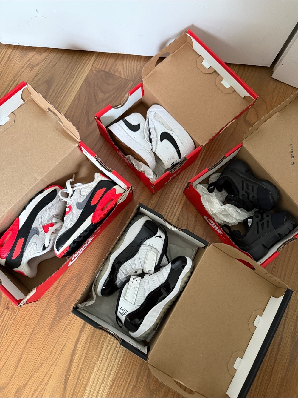Mixed Kids Sneakers - 2C Presto, 3C Blazer, 8C Nike Air Max, 7C Jordan 11